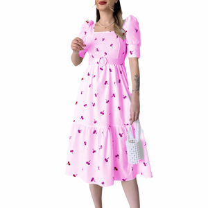 Vestidos de Corsé con Cuello en U para Mujer, Estilo Rústico, Estampado de Moda, Nuevo - Product Image 2