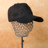 Nueva Gorra de Béisbol de Lujo con Parche de Cuero con Diseño de Estrella y Meteoro, 5 Paneles, Logotipo Personalizado, Bordado 3D, Visera de Gamuza y Pedrería