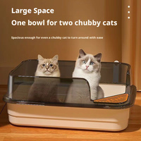 Bac à litière pour chat extra-large en polypropylène écologique, semi-fermé, style ouvert, anti-éclaboussures, facile à nettoyer, construction durable