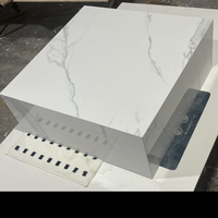 Qualité nordique pas cher prix table d'appoint moderne nordique Kaia Calacatta Viola marbre socle bloc grande table basse quadrate