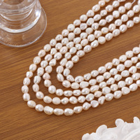7-8mm Nature blanc lâche rides forme Baroque perle perle pour la fabrication de bijoux directement percer trou collier Bracelet boucles d'oreilles