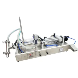 Small Horizontal Pneumatic Tabletop Semi-automatic Paste Filling Machine Liquid Carrying Hopper For cosmetic and food