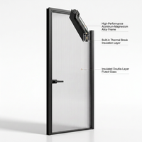 Porte de salle de bain en alliage d'aluminium et de magnésium noir, double vitrage, verrouillage multipoints, couleur personnalisée, paroi de douche moderne