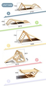 Structures d'escalade en bois d'intérieur pour enfants, échelle et toboggan <span class=keywords><strong>de</strong></span> type <span class=keywords><strong>jungle</strong></span> gym pour les jeux des tout-petits - Product Image 6