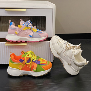 Women's Winter New Student Running Sneaker Fashion Trend Mesh Breathable <b>Soft</b> Bottom with Lace-Up Closure <b>Shoes</b> - Product Image 2