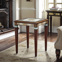 Table console de la série américaine Yips LD-1906-1839, salon, bois massif, sculpture, motif floral peint à la main, salle à manger, chambre à coucher
