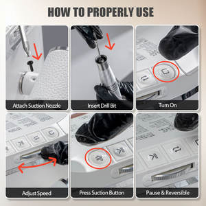 Extracteur de Poussière d'Ongles PULLYON 240W à Aspiration Puissante et Forte, Outil de Ponceuse à Ongles Tout-en-Un 35000RPM et Aspirateur pour Salon - Product Image 3