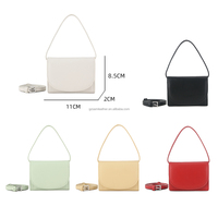 Dompet Wanita Mini Kulit Asli Motif Permen dengan Kancing Penutup, Tas Selempang Pendek & Tempat Kartu & Lipstik untuk Wanita