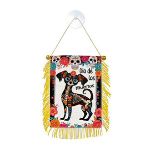 Mini-drapeaux de voiture et décorations de fenêtre à ventouse pour le Festival du Jour des Morts au Mexique - Product Image 1