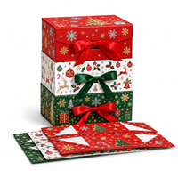 Boîte cadeau de Noël 2026 fantaisie pliable rigide auto-érectible en forme de livre, emballage cosmétique magnétique personnalisé doré portable