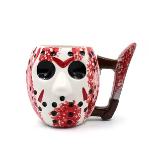 Hot sale 3D Joker Ceramic Mug Halloween clown man monster mugs Decor Crafts Gifts Ceramic Coffee