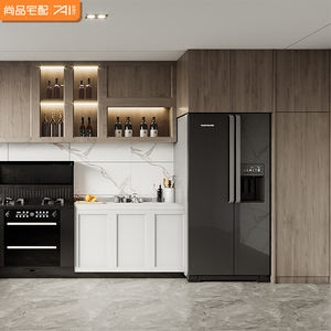 خزائن مطبخ ويسون للتخزين مع حوض غسيل، أثاث من ألواح MDF، خزانة مطبخ كاملة للحائط - Product Image 4