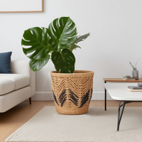 Panier de rangement mural multifonctionnel en corde de fibre de papier tressée, style minimaliste moderne, pour pots de fleurs et plantes en pot