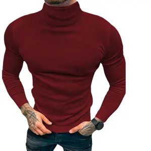 Blusa de manga comprida com gola alta, pulôver coreano para homens, novidade em comércio exterior, manga comprida, suéter primavera e inverno, novidade de 2024