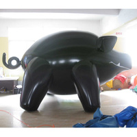 Pig noir gonflable en PVC personnalisé
