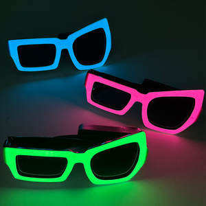 Cadılar bayramı partisi özelleştirilmiş tasarım Light up güneş gözlüğü Glow karanlık Neon EL tel Rave parti gözlüğü - Product Image 1