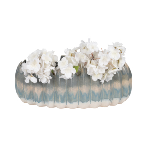 Ciotola decorativa ovale in ceramica testurizzata per tavolino da caffè e piano cucina, centrotavola estetico per l'arredamento della casa - Product Image 2