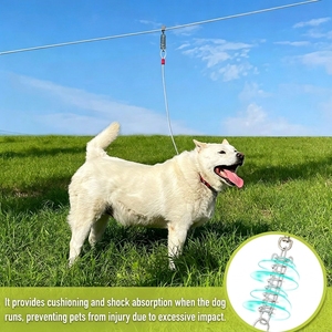 Cable <span class=keywords><strong>de</strong></span> 100 pies para sistema <span class=keywords><strong>de</strong></span> carrito <span class=keywords><strong>de</strong></span> jardín para perros, cable <span class=keywords><strong>de</strong></span> 10 pies con polea para perros grandes <span class=keywords><strong>de</strong></span> hasta 250 libras, para uso en patio trasero, camping y parques - Product Image 2