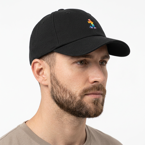Gorra de Béisbol Negra de 6 Paneles con Bordado de Mickey Arcoíris en el Panel Frontal, Unisex, Casual, Ajustable, Talla Adulto 58-60CM - Product Image 3