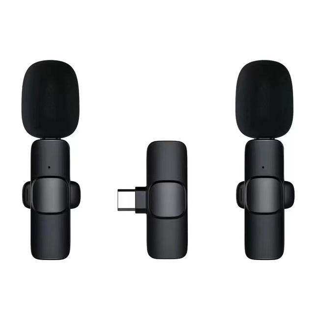 K8 K9 Dual Microphone Wireless Lapel Clip with Type C Connector for Tiktok Live Stream Vlog Interview
