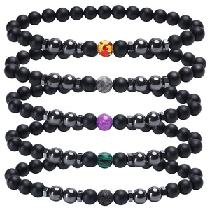 Bracelet <span class=keywords><strong>de</strong></span> cheville à perles en pierre hématite noire, bijou Anti-renversement, amincissant, Drainage lymphatique, magnétique, <span class=keywords><strong>2022</strong></span> - Product Image 1