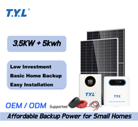 Kit de système d'énergie solaire hybride T.Y.L 3kw avec batterie de stockage Lifepo4 51.2v pour usage résidentiel