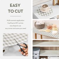 12in X 10ft Épais Forte Grip Non-Adhésif Tiroir Étagère Doublure Blanc Rayures En Plastique Étagère Tapis Coussinets pour Usage Cuisine