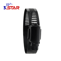 Collier de serrage réglable pour voiture, en métal noir électrophoretique américain, pour conduite de carburant