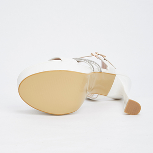 2024 Spring and Summer New High-<b>heeled</b> Shoes Fashion Rhinestone, European and American Sandals 15.5CM Model Stage Shoes - Product Image 6