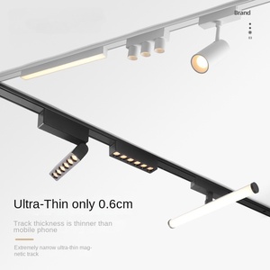 Lámpara de Riel Magnética Ultrafina, LED de Techo, Montaje en Superficie, Blanco y Negro, Focos de Riel Guía, Hogar, 6 mm - Product Image 1