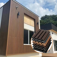 Panel Dinding Cladding WPC Luar Ruangan, Papan Siding 3D Embossed Komposit Kayu Plastik Dekoratif