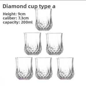 Hxglass Fabricante Diseño clásico <span class=keywords><strong>Taza</strong></span> <span class=keywords><strong>de</strong></span> diamante redonda en relieve para whisky Agua Jugo Té Vidrio Drinkware <span class=keywords><strong>Precio</strong></span> al por mayor - Product Image 4