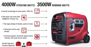 <span class=keywords><strong>Generador</strong></span> Inverter Portátil de Gasolina de 4000W 4kW, Funcionamiento Silencioso, Opción de Combustible Dual Disponible para Camping, Respaldo Doméstico y Uso en Autocaravanas - Product Image 5