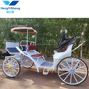 Chariots à chevaux de mariage rétro à la mode Canopy Calèche tirée par des chevaux pour le transport touristique spécial - Product Image 2