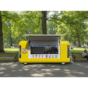 รถพ่วงรถบรรทุกอาหาร CE dot Certificate พร้อมเครื่องทำไอศกรีมและขนมขบเคี้ยว-ตั้งแคมป์และขายปลีก - Product Image 1