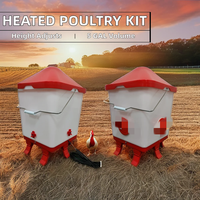 Kit abreuvoir et mangeoire chauffants pour poulets de 5 gallons, hauteur réglable, dégivreur automatique, abreuvoir pour volailles avec tétines pour l'hiver