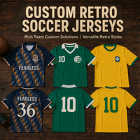 Vente en gros usine – Maillot de football rétro vintage classique, T-shirt de football sublimé style streetwear, Tenue de football vintage