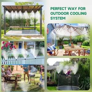 <span class=keywords><strong>Mister</strong></span> Patio DIY Système de refroidissement par brumisation anti-fuite Ligne de brumisation 12 buses en laiton 3/4 Adaptateur pour Garden Party Pool - Product Image 6