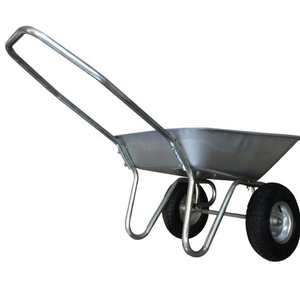 <span class=keywords><strong>Brouette</strong></span> de jardin robuste WB6211 Plateau antirouille galvanisé avec deux <span class=keywords><strong>roues</strong></span> pneumatiques en caoutchouc - Product Image 1