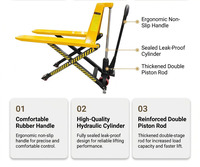 Chariot élévateur à palettes industriel 1T 685 mm avec tige de piston renforcée, structure ciseaux ultra-stable pour un empilage manuel stable
