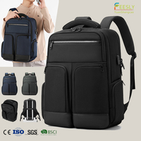 Sac à dos pour ordinateur portable 15,6 pouces léger et fin, style minimaliste, idéal pour les trajets quotidiens et le travail, avec port USB - Vente Flash