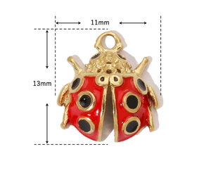 Moda colore <span class=keywords><strong>rosso</strong></span> 18K placcato oro carino coccinella 3D ciondolo in acciaio inossidabile ciondoli festa per bambini - Product Image 2