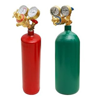 Kit industriel pour bouteilles d'oxygène de 4 L et d'acétylène de 2 L pour le soudage et la découpe, poids de 48 kg