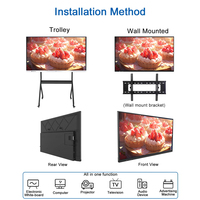 Tableau blanc interactif LCD 4K de 75 pouces, écran d'enseignement numérique, cadre blanc