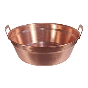 99.9% Copper Large-Scale Oil Saving Deep Frying Pot Affordable Metal Hard AHA Copper Pot For Frying