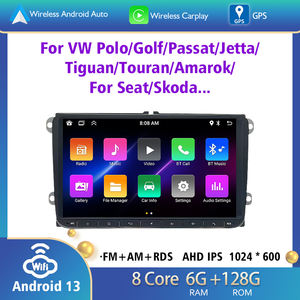 Android 13 Auto Multimedia Mp5 Videospeler Audio Voor Volkswagen Vw Seat Skoda Passat B6 B7 Polo 6r Carplay Autoradio Autoradio - Product Image 2