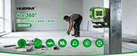 Niveau laser électronique Huepar DP04CG-BT 4D 360° avec auto-nivellement, réglage de la luminosité et kit d'indicateurs LED