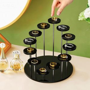 Exhibidor de Joyería y Relojes de Tres Niveles, Redondo, de Acrílico, Venta al Por Mayor de Fábrica, Personalizable - Product Image 4