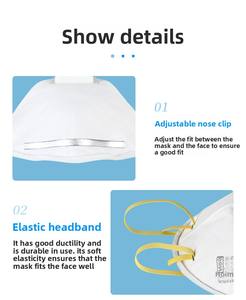 หน้ากากกันฝุ่นสำหรับหายใจ8210V หน้ากากป้องกันฝุ่นพร้อมวาล์วหายใจ PM2.5และป้องกันหมอกควันผ้าไม่ทอ - Product Image 4