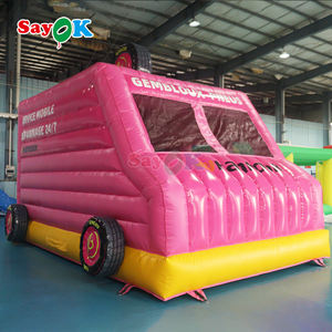 Sayok บ้านเป่าลมรูปรถเด้งดึ๋งสำหรับเด็กสีชมพูขนาดใหญ่ - Product Image 3